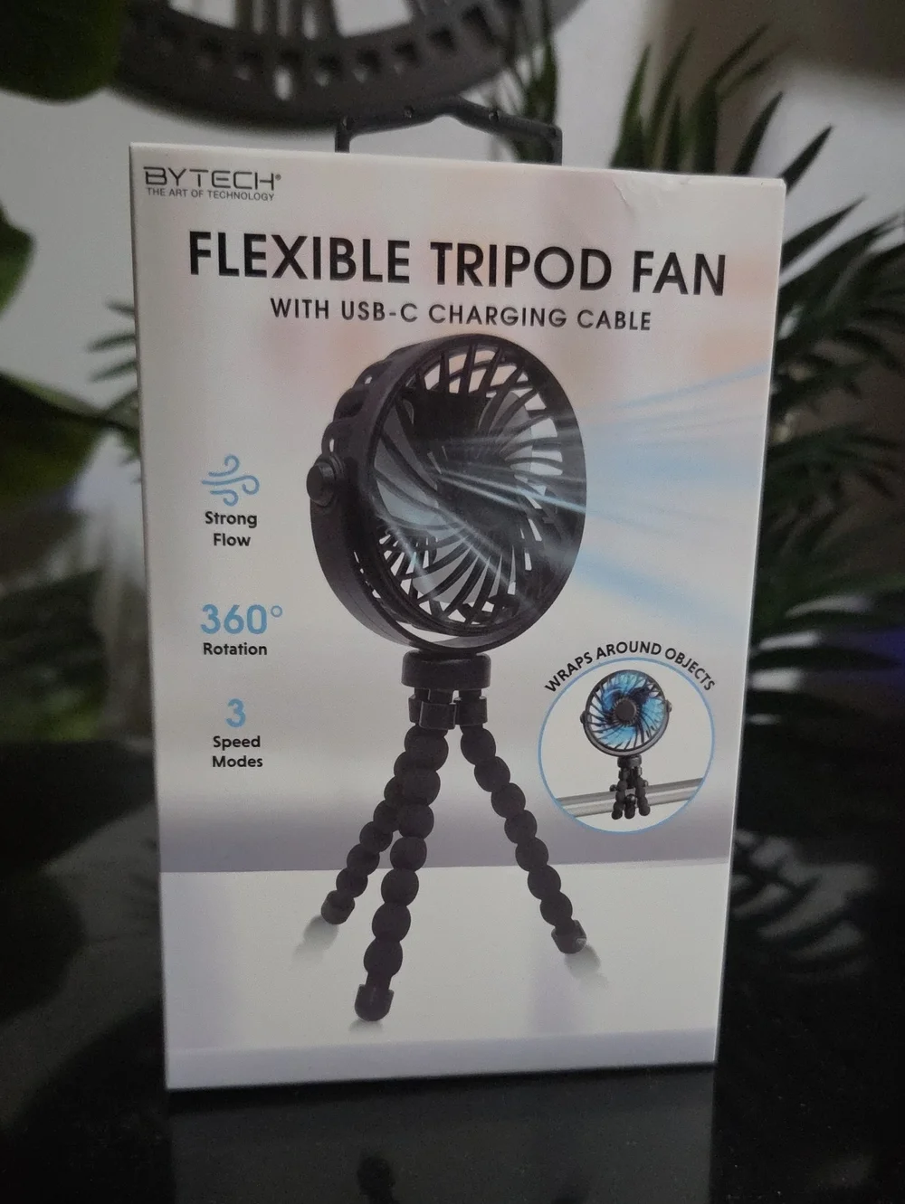 Flexible Tripod Fan - Black
